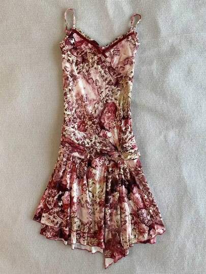 Glimmora 女士优雅印花无袖连衣裙，夏季