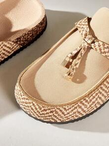 Solecia Women's Striped Casual Slip-On Loafers - Apricot - View 5