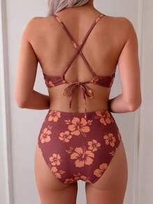 Swim Mod Áo tắm liền thân in họa tiết nhiệt đới dành cho nữ, kiểu dáng thường ngày cho kỳ nghỉ. - Nhiều màu - Xem 2