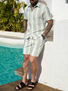 VENTUSAIL Men's Casual Mature Striped Set - Multicolor - View 3