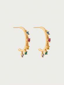 Glisma 女士耳环，高级/复古/优雅/性感/怀旧，适合妈妈/女士/女孩/母亲，夏季/海滩/舞会/派对 - 金色 - 查看 1