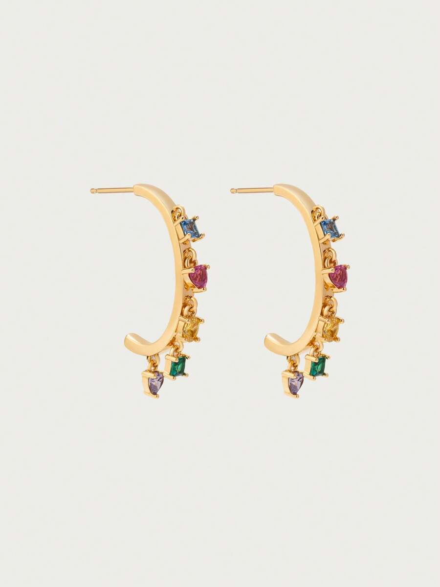 Glisma 女士耳环，高级/复古/优雅/性感/怀旧，适合妈妈/女士/女孩/母亲，夏季/海滩/舞会/派对 - 金色 - 查看 1