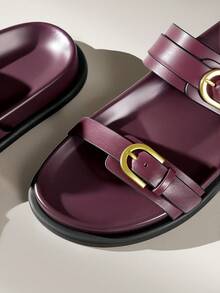 Solecia 女鞋 时尚红色舒适平底沙滩凉鞋 女士平底凉鞋 - 珊瑚粉 - 查看 6