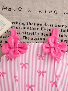 SHEIN Playful Pals Baby Girl 2pcs Cute Sweet Outifit ,Floral 3D Decorative Camisole Bowknot Printing Dress &Give A Bag - Pink - View 5