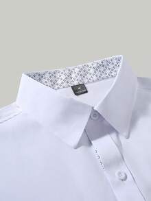 Manfinity Mode Graphic Print Front Button Casual Short Sleeve Shirt - White - View 6