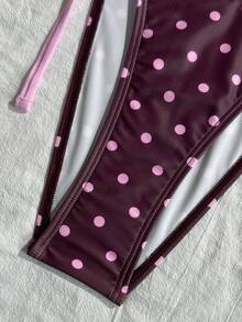 Swim Mod Bộ bikini 3 mảnh màu xanh dương sọc xanh trắng, dây mảnh, cổ yếm, thích hợp cho kỳ nghỉ hè 2026. - Nhiều màu - Xem 5