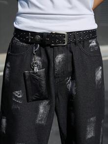 Manfinity EMRG Men's Casual Versatile Everyday Pocketed Denim Capri Pants - Black - View 7