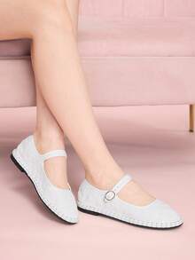 CUCCOO DOLLMOD Zapatos planos para mujer - Flor blanca - Ver 4