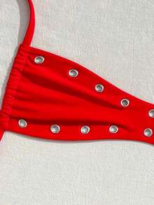 Swim Vcay 2026 New Solid Color Women's Single Piece Sexy Beach Resort Spring/Summer Bikini Swimwear Top Women's Corset - Red - View 1