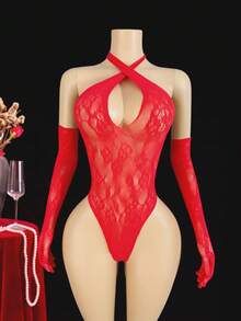 3pcs/Set Women's Sexy Bodystocking - Red - View 4