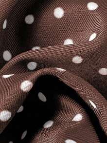 Swim Mod 2pcs/Set Women Striped & Polka Dot Reversible Casual Swimwear Set - Brown - View 3