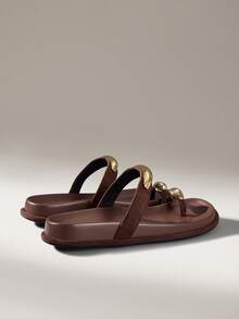 Solecia Ladies Commuter Fashion Versatile Daily Travel Casual Sandals - Coffee Brown - View 6