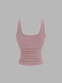 Sweetra Women's Casual Lace Patchwork Fitted Camisole For Summer - Pink - View 2