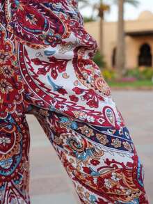 SHEIN Playful Pals Infant Toddler Baby Girl Casual Elastic Waist Jogger Pants, Suitable For Daily Wear, Vacation And Travel Girl Holiday Outfit Toddler Girl Summer Clothes Girls Summer Outfit Girl Outfit Sets Summer Girls Summer Holiday Outfits Baby Girl Trousers Baby Girl Paisley Pants Toddler Trousers - Multicolor - View 6