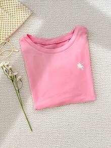 INAWLY Conjunto de camiseta y pantalones cortos casuales con estampado de jinete para mujer, perfecto para el verano - Multicolor - Ver 4
