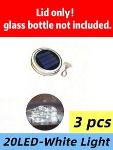 太阳能梅森罐盖灯串 太阳能碎玻璃球灯（仅含盖子）配件 LED铜线灯串（不含瓶子）户外庭院许愿灯 梅森罐装饰仙女灯盖 节日圣诞装饰 - 單色 - 查看 16