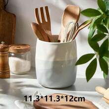 Creative And Personalized Ceramic Storage Jar, Household Kitchenware Tool Holder, Kitchen Shovel, Knife And Fork Storage Jar, Ceramic Jar, Tableware Storage Jar, Storage Bucket, Chopstick Holder - Multicolor - View 6