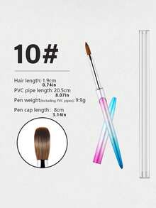 Bút vẽ móng nghệ thuật đầu tròn bằng lông chồn và cọ khắc móng bằng kim loại. - Màu xanh bột Gradient - Xem 20