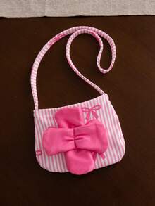 SHEIN Playful Pals Baby Girl 2pcs Cute Sweet Outifit ,Floral 3D Decorative Camisole Bowknot Printing Dress &Give A Bag - Pink - View 8