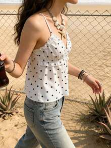 Jouncy 夏季休闲条纹吊带背心 - 黑與白 - 查看 4