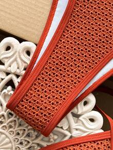 Swim Mod 2026新款春夏女士两件式泳衣，特殊面料沙滩度假优雅休闲泳装套装 - 鏽棕色 - 查看 5