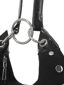 Maija 女士单肩包、流浪包、手提包、流苏包、复古包、铆钉包、经典包、时尚包、优雅包、简约包、个性化包、百搭包、经典包，适合通勤、办公、约会、日常、购物、下午茶等场合。 - 黑色 - 查看 5