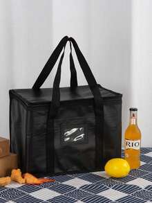 Túi giữ nhiệt cách nhiệt, túi đựng đồ uống, túi giữ lạnh cỡ lớn, hộp đựng đồ ăn trưa lạnh, túi đựng đồ ăn dã ngoại có khóa kéo, giỏ đựng thức ăn bằng giấy bạc. - Nhiều màu - Xem 4