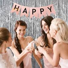 3pcs/Set 100*200cm Silver Tassel Ribbons, Party Decor Curtain, Shiny Metallic Texture Design, Suitable For Photography Studio Props, Birthday Party, Bridal Shower, Wedding, Any Holiday Decoration, Christmas Decor, Backdrop, Party Decoration - silver - View 3
