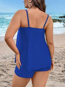Swim Lushoire Bộ đồ bơi Tankini 2 mảnh rộng rãi, thoải mái, màu trơn dành cho nữ cỡ lớn, phù hợp cho bãi biển và kỳ nghỉ. Đồ bơi Tankini cỡ lớn kèm quần short, trang phục đi biển cho nữ, đồ bơi mùa hè, đồ bơi cỡ lớn cho nữ, trang phục đi biển cho nữ, bộ 2 mảnh, trang phục hàng ngày, đồ bơi Zestiva, trang phục Zumba cho nữ cỡ lớn, du lịch, tắm nắng biển, đồ bơi một mảnh giá rẻ cho nữ, bộ đồ bơi ngắn cho nữ, đồ bơi một mảnh ngắn cho kỳ nghỉ. - Xanh đậm - Xem 2