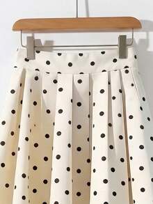 SHEIN Franclia Chân váy xòe in hoa thanh lịch, lãng mạn dành cho nữ, thích hợp cho kỳ nghỉ xuân/hè. - Màu be - Xem 4