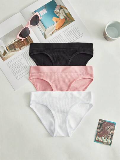 3pcs/Set Seamless Women's Panties, High Elasticity, Mature Charm, Elegant, Soft, Non-Binding, Simple & Comfortable Underwear For Daily Wear