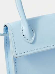 SHECARRY Mini Top Handle Satchel Bag - Light blue - View 6