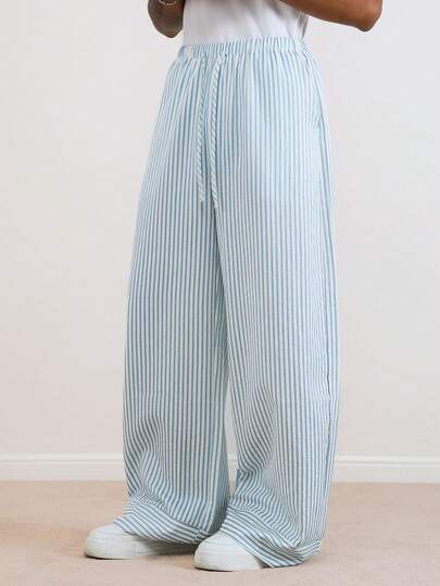 TOKVUE Men's Striped Print Drawstring Waist Casual Loose Pants