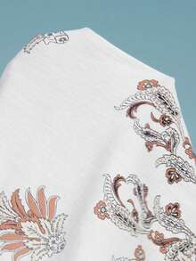 Frievida 新款时尚休闲女式长袖印花波西米亚风度假连衣裙 - 米色 - 查看 6