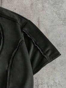 AXEPEAK Áo thun nam màu đen dáng rộng, thoải mái, phong cách thường ngày - màu đen - Xem 4