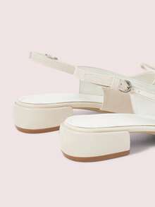 CUCCOO DOLLMOD Women's Shoes Round Toe White Patent Leather Bow Decoration Back Strap Low Heel Cute College Mary Jane Thick Heel High Heel Sandals Summer Shoes - White - View 4