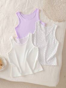 SHEIN 3pcs/Set Girls' Pink Series Cute Rabbit Heart Print Soft & Comfortable 5-Piece Underwear Set - Multicolor - View 7