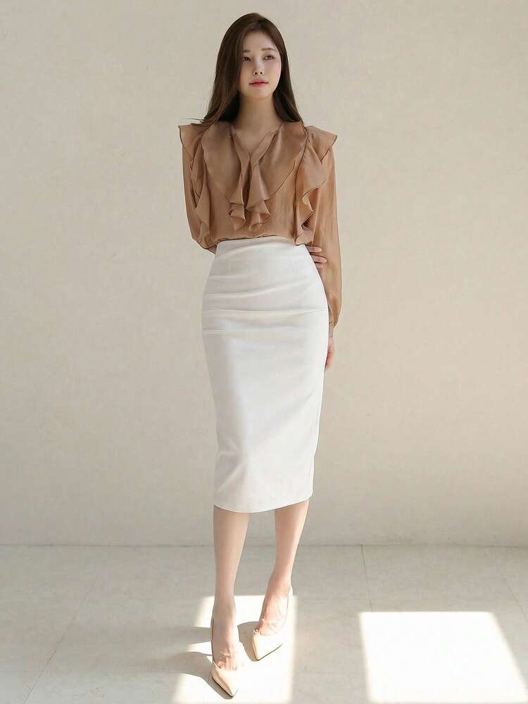 Women's Solid Color Bodycon Pencil Skirt