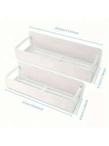 1/2pcs Magnetic Side Storage Rack Set For Fridges And Washing Machines - Easy No-Drill Installation, Sleek Black Metal Finish, Wall-Mounted Spice Organizer, Perfect For Laundry Essentials - Multicolor - View 14