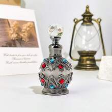 1 Stück 15ml Ätherisches Öl Parfümflasche, hochwertige Aromatherapie Flasche, Kristallflasche, kleine nachfüllbare Aromatherapie Flasche, Reise Ätherisches Öl Spender Flasche mit Glasdropper, Vintage Dubai Stil Flasche, Muttertags Geschenk, Frauen Geschenk, Valentinstag Geschenk, Reise, Valentinstag, für Wohnzimmer, Schlafzimmer, Schönheitssalon Dekoration (Ohne Parfüm, nur leere Flasche) Geschenke Geburtstag Abschluss - Parfüm-Unterabfüllung - Übersicht 11