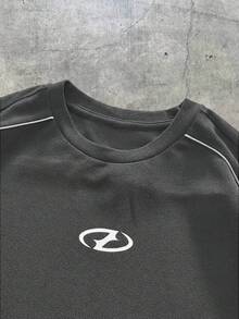 AXEPEAK 男士休闲短袖T恤和长裤套装，夏季 - 灰色 - 查看 5