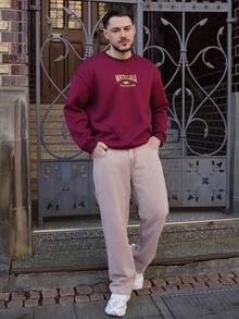 LEOGASHI LEOGASHI Men's Loose Fit Straight Leg Jeans With Pockets - Red Violet - View 6