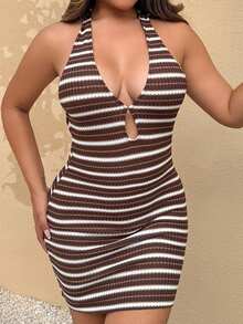 Maria Perezxox Women's Casual Vacation, Beach Wedding Guest, Graduation, Brunch, St. Patrick's Day, Spring Break, Easter, Music Festival, Elegant Bohemian, Tropical Elegant Strapless, Off-Shoulder, Backless Mini Dress For Office/Work, Beach Outfit For Women Party - Brown - View 6