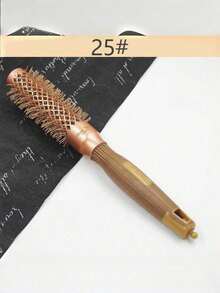 Bàn chải tròn thân gốm nhôm - Màu vàng nâu, lông nylon, phù hợp cho mọi loại tóc, dùng để uốn và tạo kiểu, bàn chải tóc dạng con lăn kèm lược đuôi chuột, dụng cụ làm tóc, quà tặng. - Nhiều màu - Xem 7