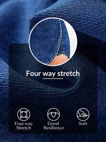 Rivivi Quần short denim bó sát màu trơn dành cho nữ - Màu xanh lam - Xem 7