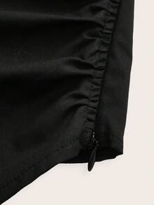 Tseoso Top femme 100% coton noir unicolore à ourlet asymétrique et encolure ras-du-cou - Top pour rave, vacances, invité de mariage, décontracté d'été, rendez-vous romantique, soirée, sortie, streetwear, concert, festival rave, tenue de vacances à Ibiza, bohème de plage, soirée de vacances, soirée en amoureux - Multicolore - Voir 6