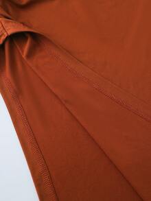 NostaNoir 法式束腰连衣裙，小众高端连衣裙 - 鏽棕色 - 查看 4