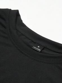 GymBeat Men's Cotton-Like Loose Fit Short Sleeve T-Shirt - Black - View 3