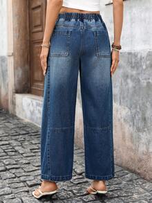 Breezaya 女士度假休闲水洗牛仔裤 - 藍色 - 查看 2