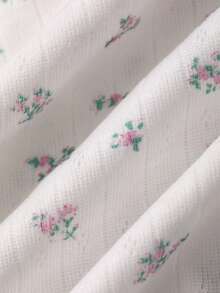 DAZY Áo thun crop top họa tiết hoa nhí nữ kiểu dáng thường ngày, thích hợp cho mùa hè. - trắng - Xem 3